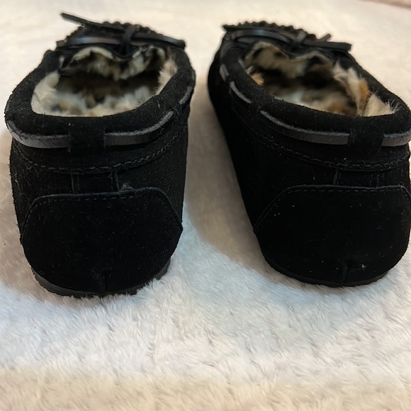 Minnetonka Womens Britt Trapper Black Slipper Moccasins Size 6 Animal Print - Picture 5 of 9